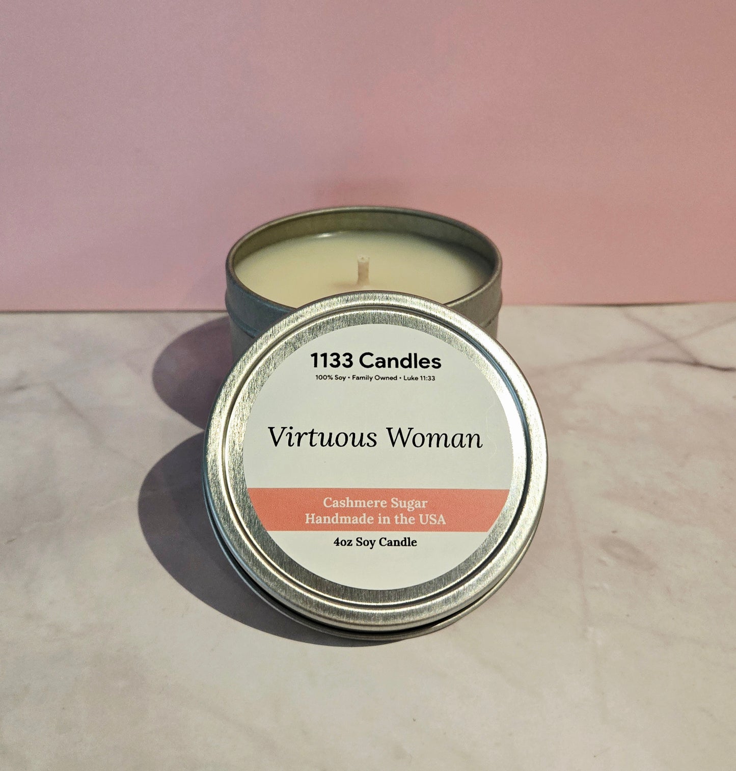 4oz Cashmere Sugar Candle | Virtuous Woman Mini Candle