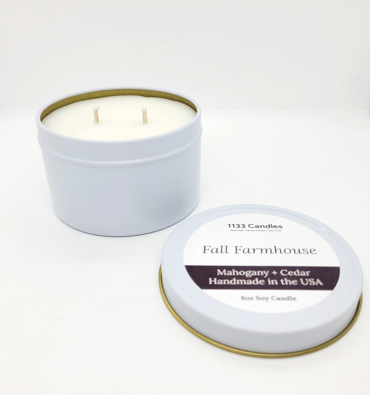 Fall Farmhouse 8oz Candle | Mahogany Cedar | Fall Candle