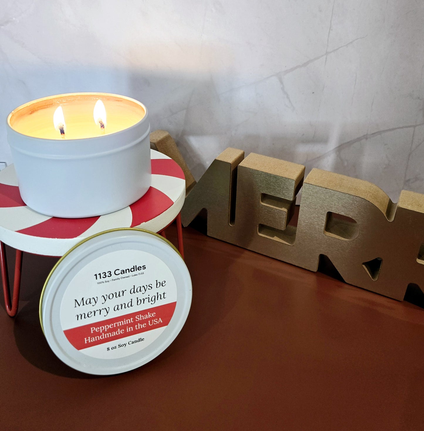 peppermint scented candle