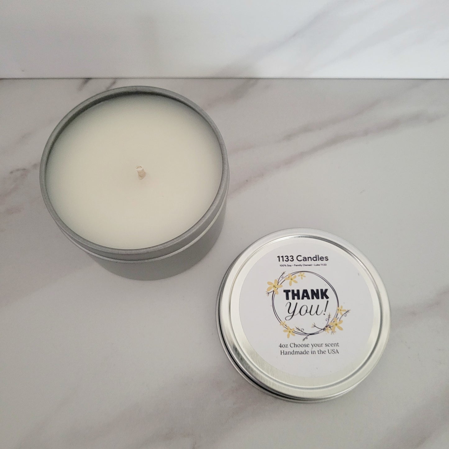 4oz Mini Candles Thank You Favors | Bulk Thank You Gifts | Set of 5