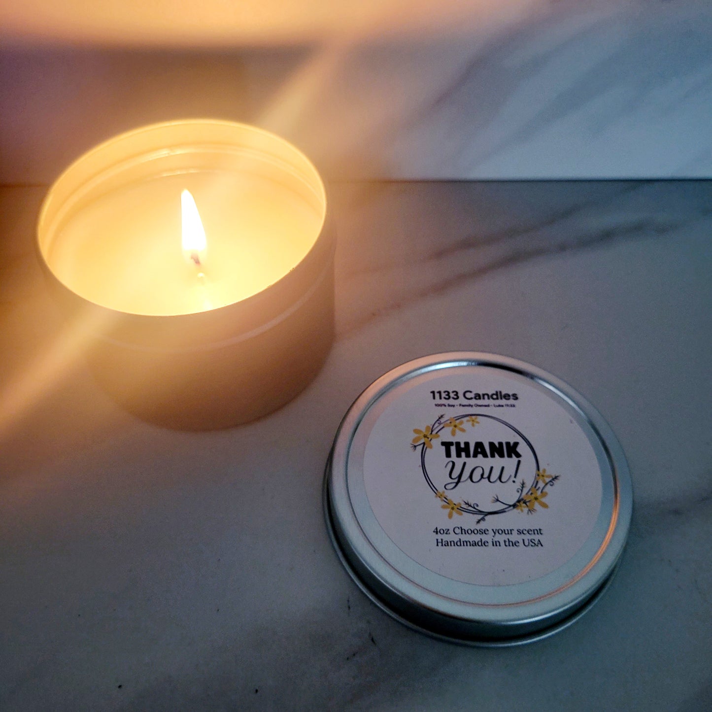 4oz Mini Candles Thank You Favors | Bulk Thank You Gifts | Set of 5