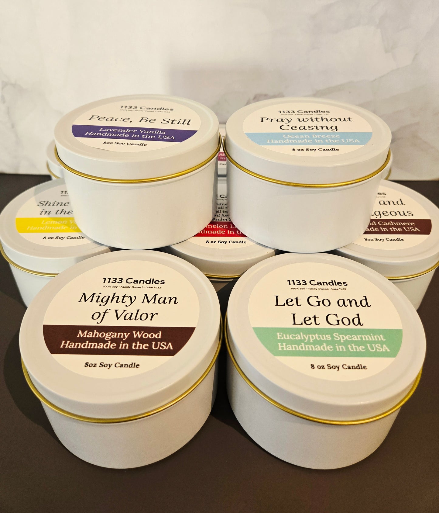 8oz Candle Bundle Set | Top 10 Scents | Bible Verse Candles