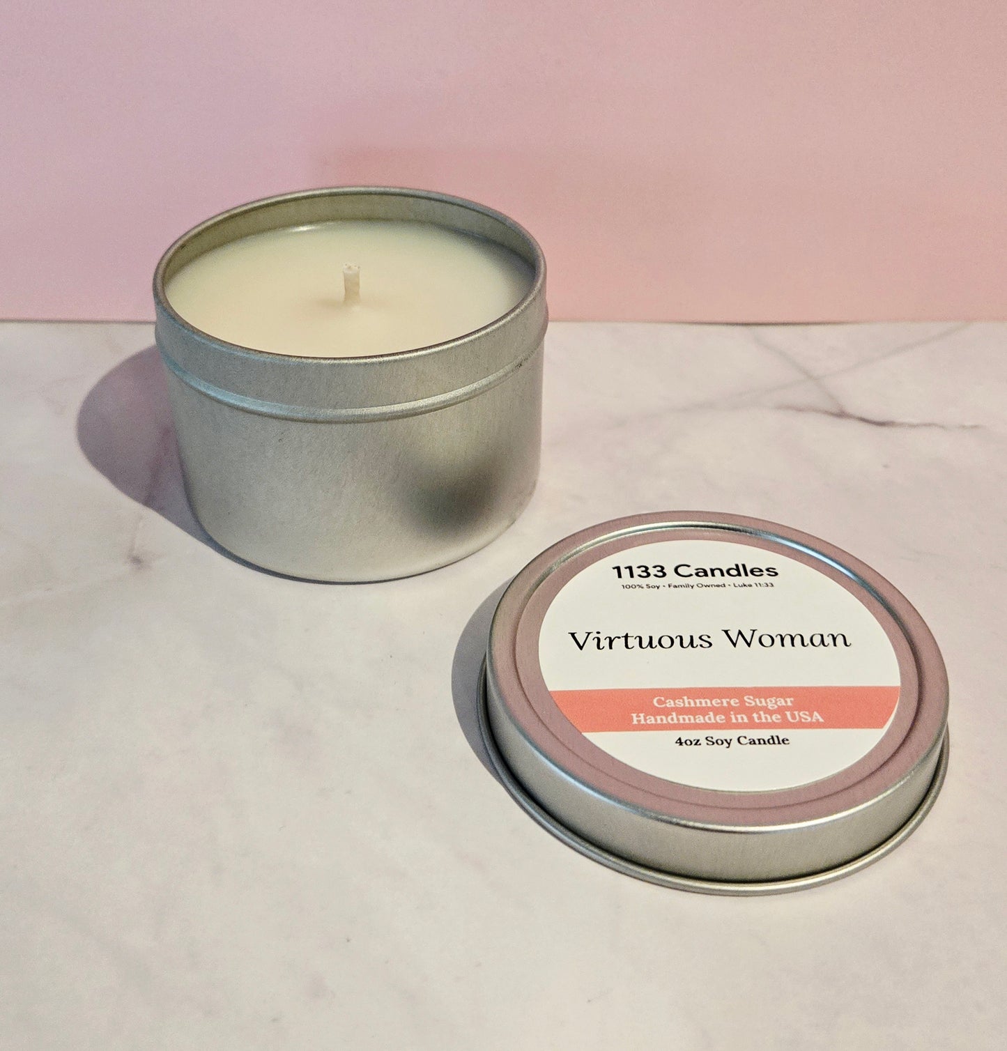 4oz Cashmere Sugar Candle | Virtuous Woman Mini Candle