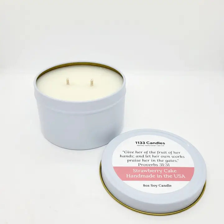 8oz Strawberry Cake Scented Candle | Mother's Day Gift | Proverbs 31