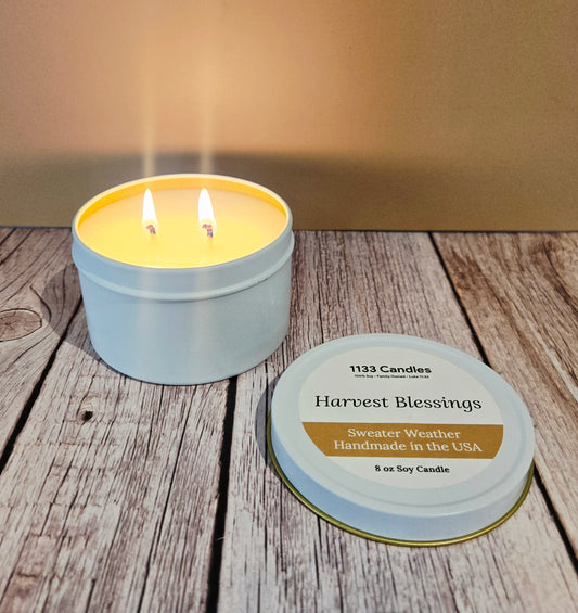 8oz Fall Candle | Sweater Weather Candle | Harvest Blessings
