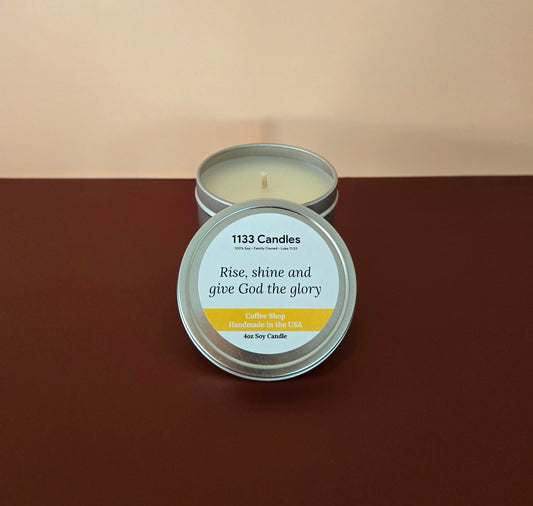 4oz Coffee Candle | Faith Based Gift | Rise and Shine