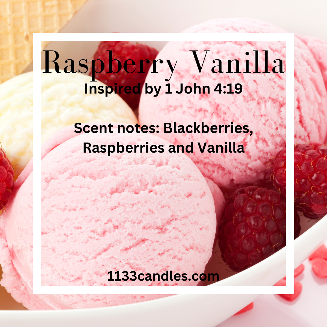 8oz Raspberry Vanilla Soy Candle | Christian Candle | I Love Jesus