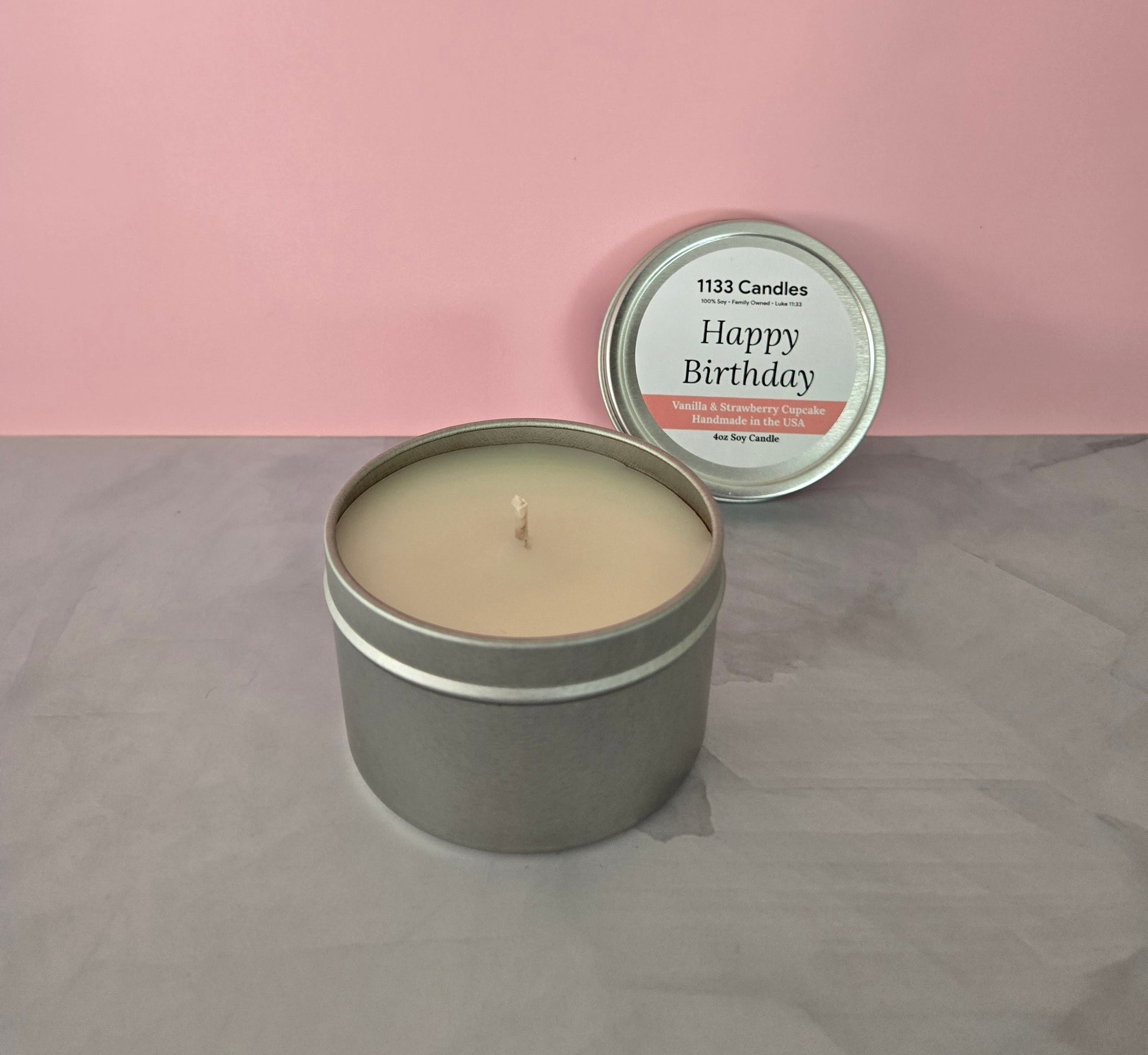 happy birthday scented candle