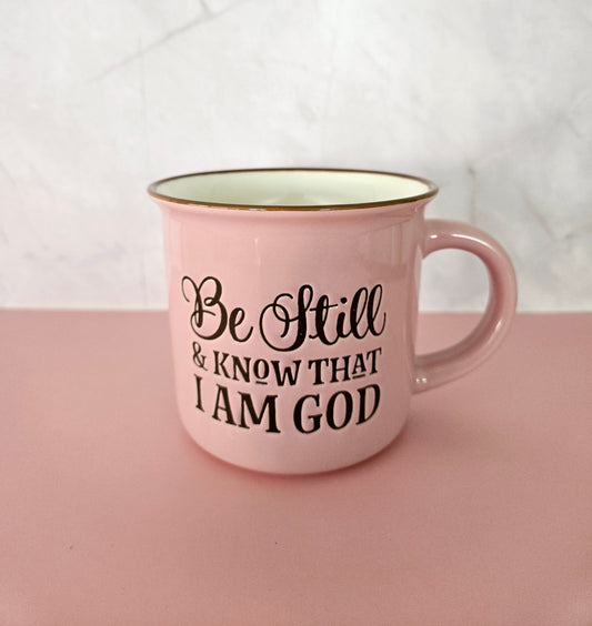 Be Still and Know Pink Coffee Mug in a Gift Box | Psalm 46:10 | Christian Gift