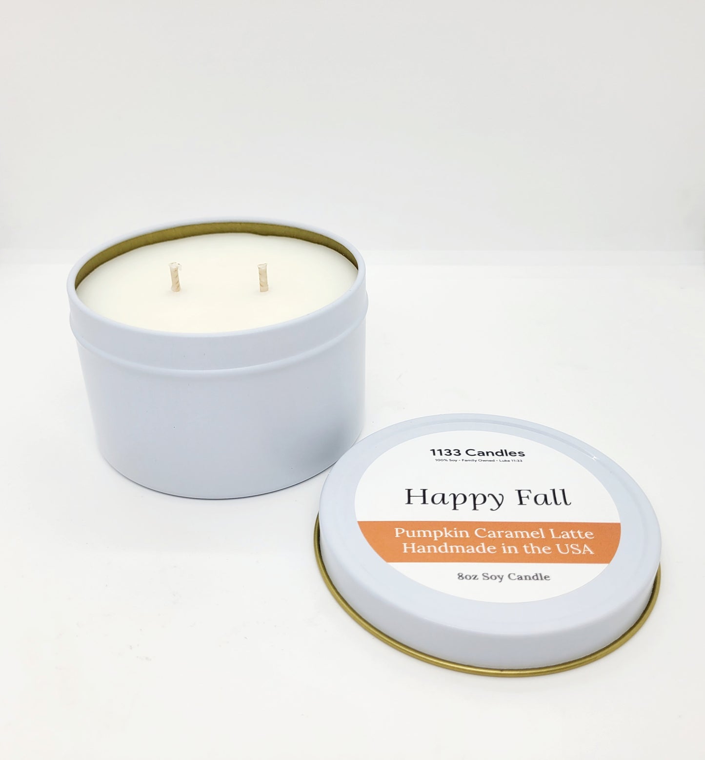 Happy Fall Candle | 8oz Pumpkin Caramel Crunch Candle