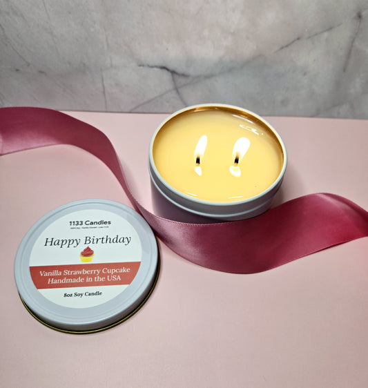 happy birthday scented candle