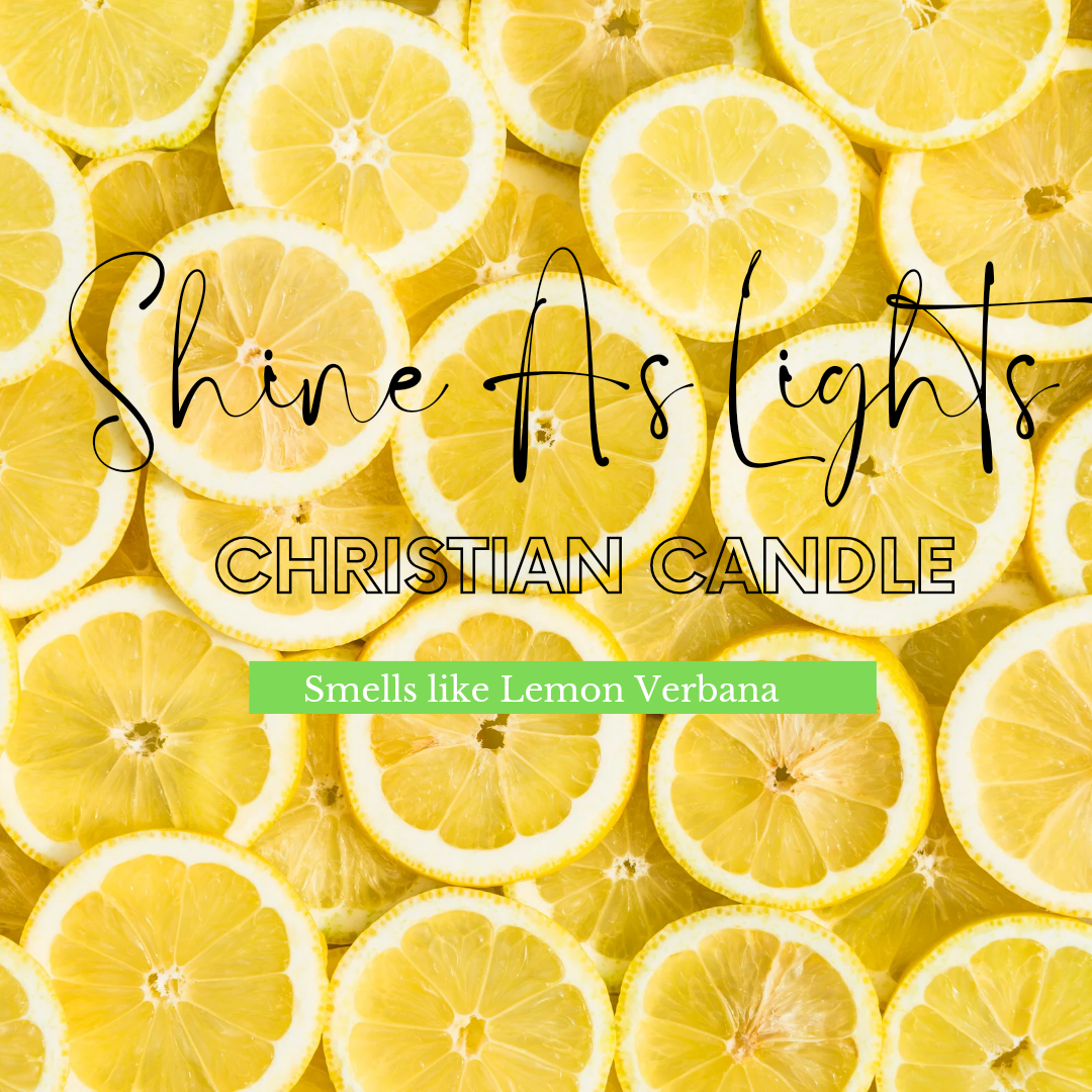 4oz Lemon Verbena Soy Candle - Bible Scripture Candle