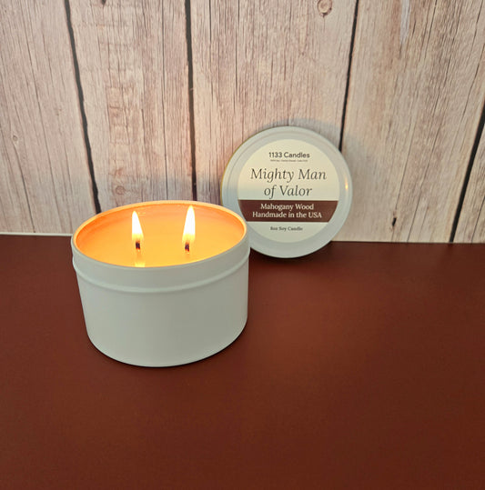 scented mahogany wood candle