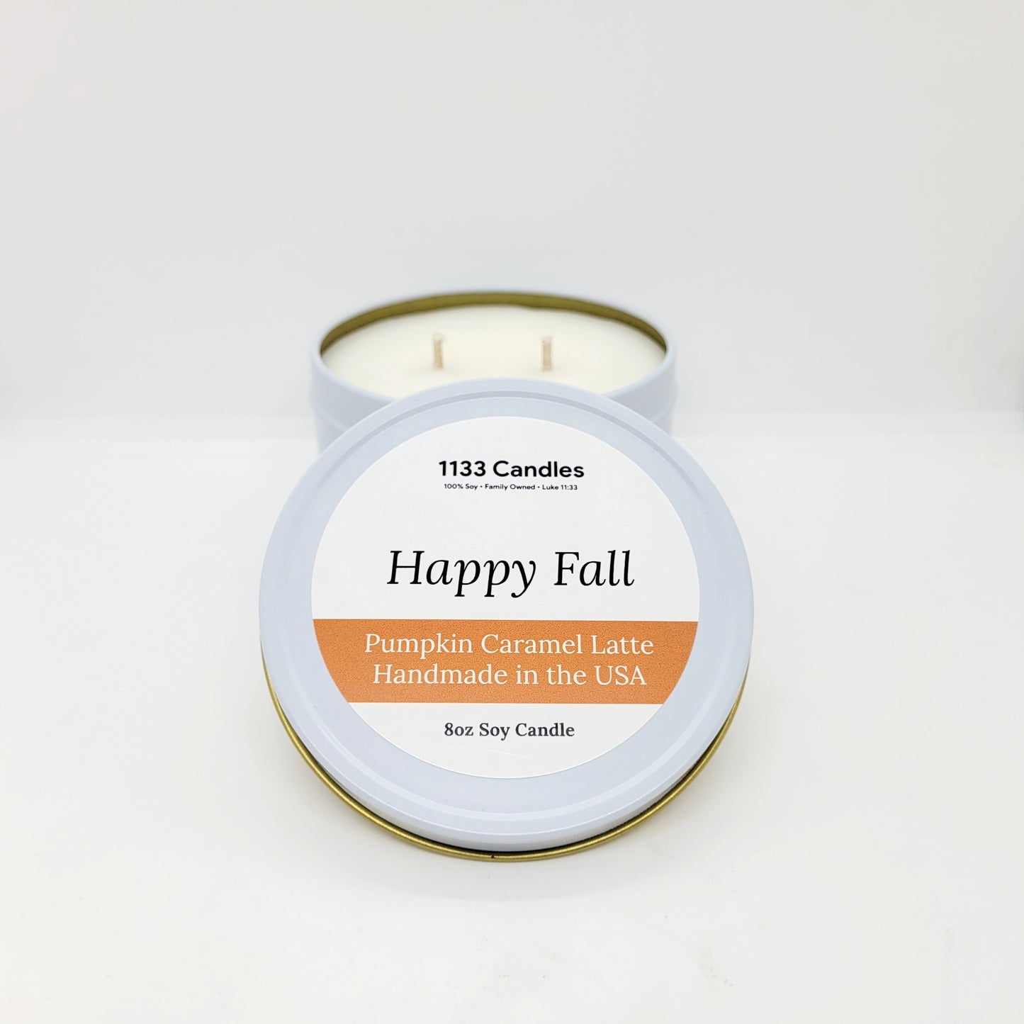 Happy Fall Candle | 8oz Pumpkin Caramel Crunch Candle
