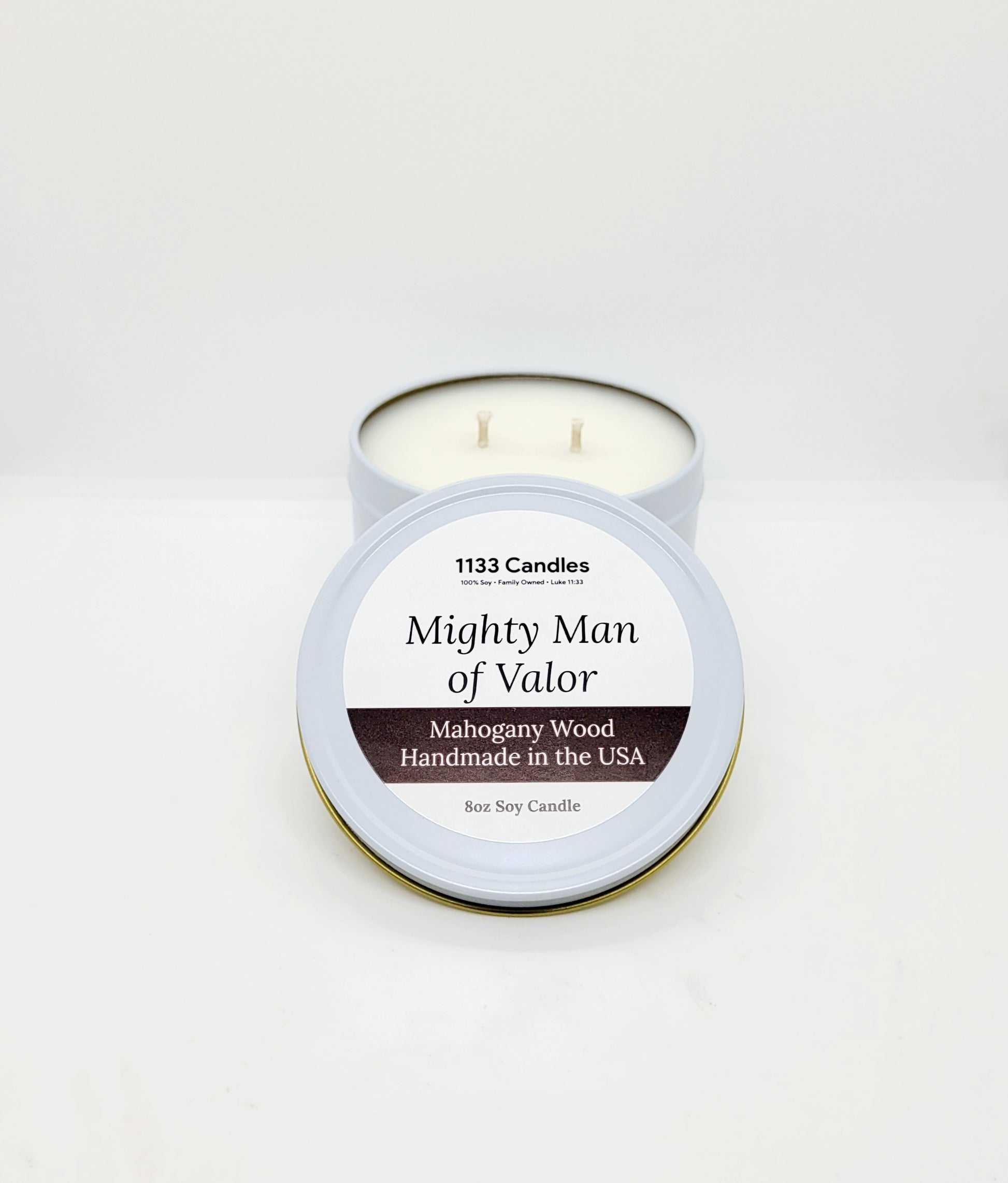 mahogany tree wood candle