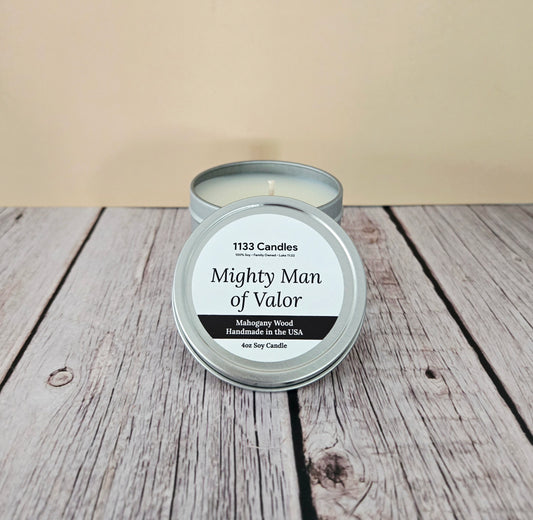4oz Mahogany Wood Candle | Christian Gift for Men