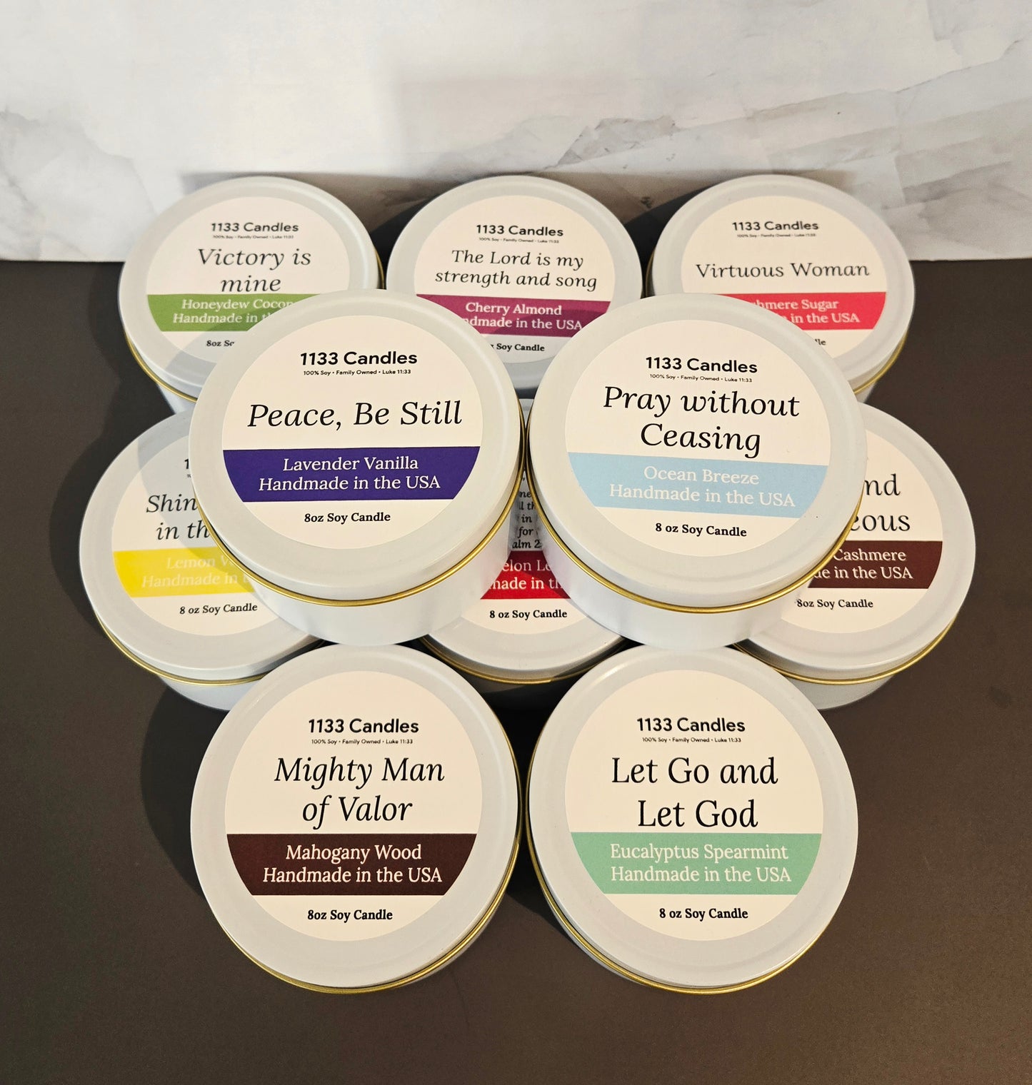 8oz Candle Bundle Set | Top 10 Scents | Bible Verse Candles