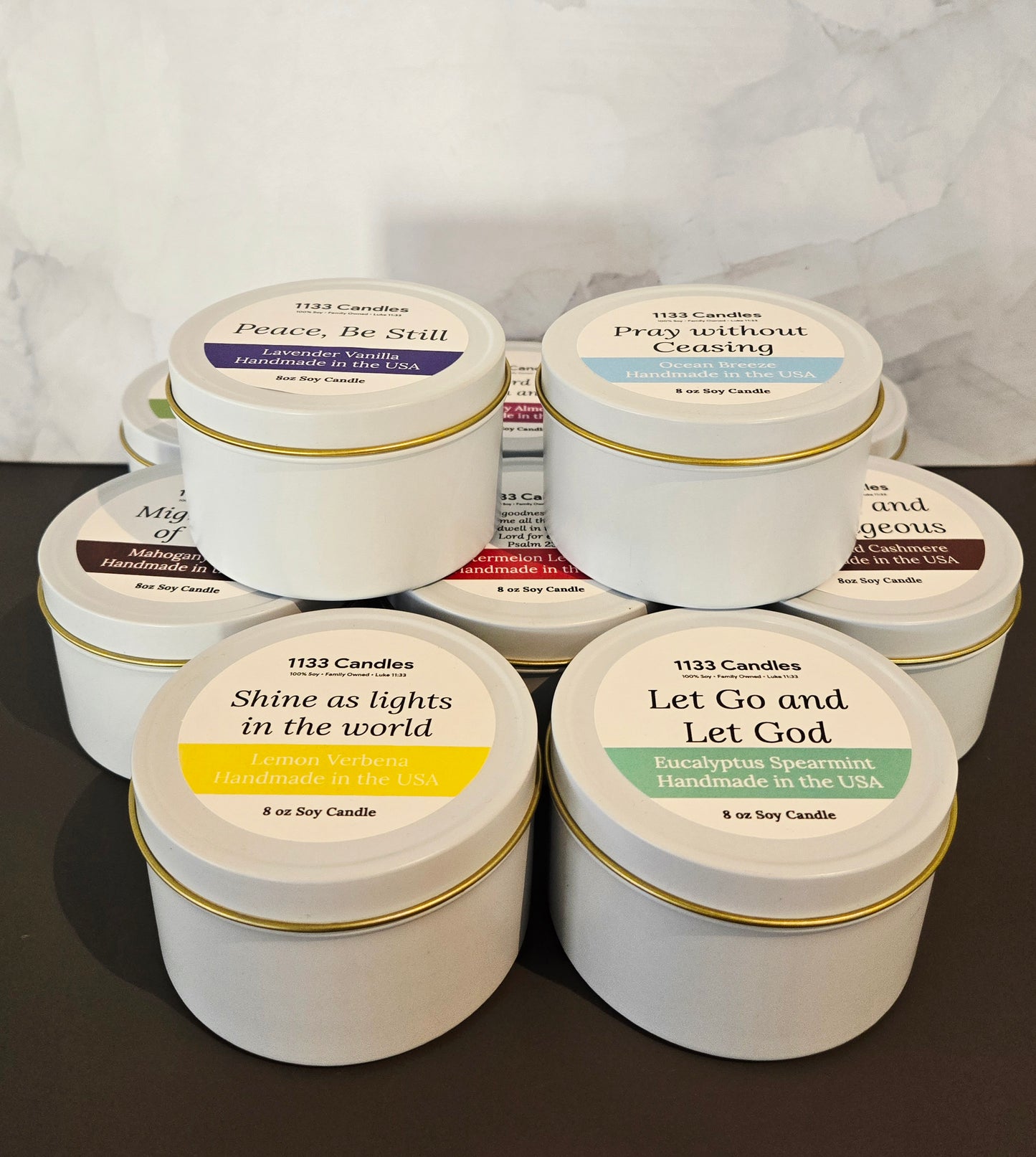 8oz Candle Bundle Set | Top 10 Scents | Bible Verse Candles